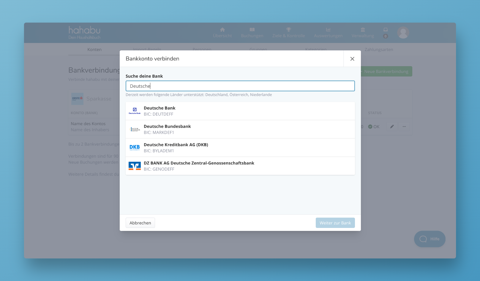 NEU: Bankverbindungen