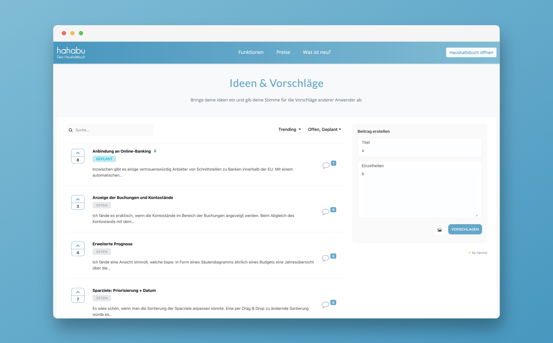 Neu: Ideen & Roadmap